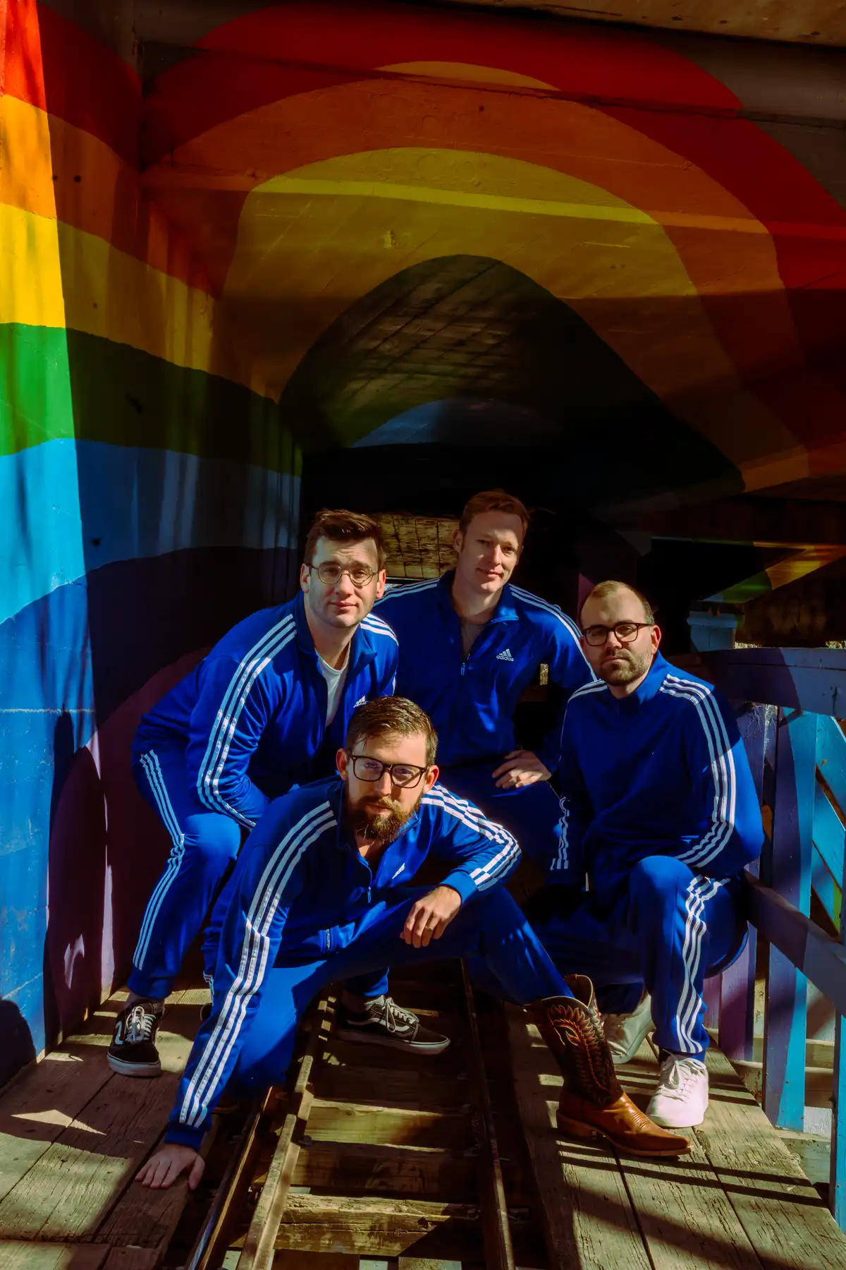 Wrestle With Jimmy on stage at a Weezer tribute show